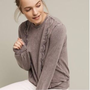 Eri & Ali Gray Scalloped Sweater